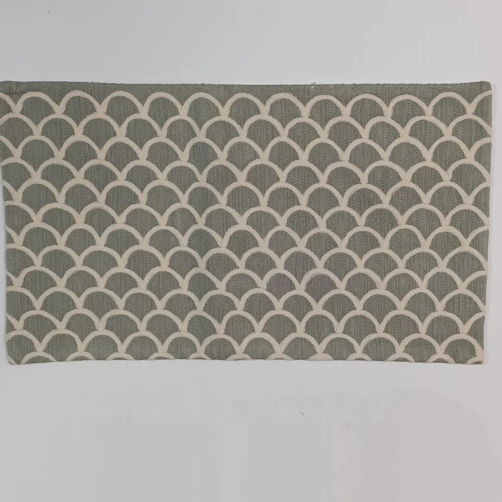 NWT West Elm Handcrafted Scalloped Crewel Pillow Cover Lumbar 12 x 21